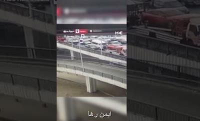 سقوط چندین خودرو از روی پلی در مصر به همراه فیلم