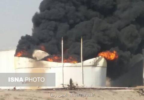 آتش سوزی مخزن مواد نفتی در بندرعباس