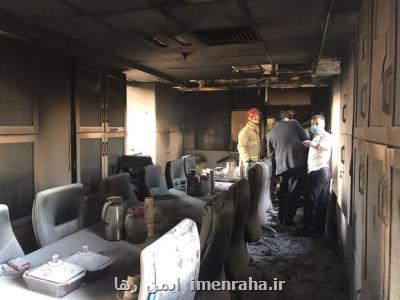 آتش سوزی در بخش اداری بیمارستان بقیه الله