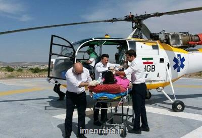 پرواز بالگرد اورژانس در ورزقان برای نجات جان نوجوان 16 ساله