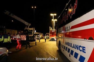 یک دستگاه اتوبوس در مهماندوست دامغان واژگون شد