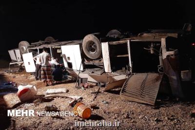 یکی از مصدومان واژگونی اتوبوس در مهماندوست دامغان فوت کرد