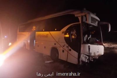 حادثه مرگبار برخورد تریلی با اتوبوس