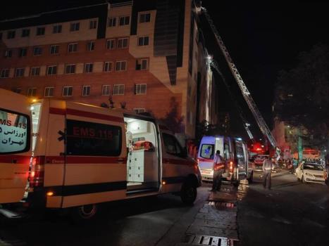 گزارش نهایی آتشسوزی مجتمع مسکونی در مجیدیه ۱۳ مصدوم و ۱ فوتی