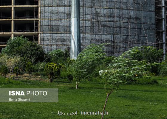 وزش باد شدید و خیزش گرد و خاک در تهران