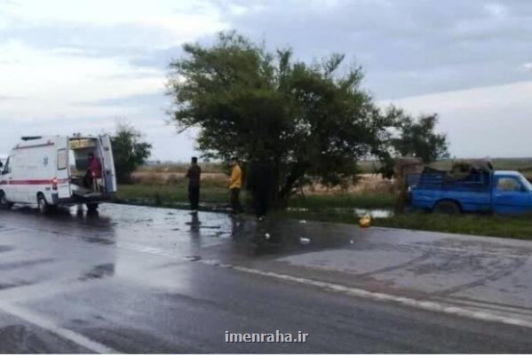 واژگونی نیسان وانت در دزفول یک فوتی و ۹ مصدوم برجای گذاشت