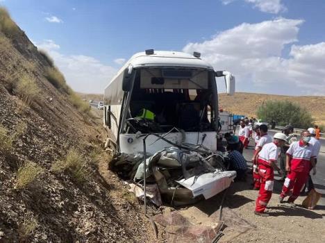 انحراف اتوبوس از جاده در محور دامغان_سمنان