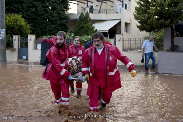 سیل شدید در یونان دست کم ۶ کشته و ۶ مفقود برجای گذاشت