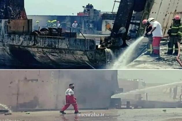 پیدا شدن پیکر فرد مفقودی در حادثه آتشسوزی اسکله دیر