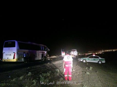 برخورد مرگبار تریلی با اتوبوس زائران عراقی در سمنان بعلاوه عكس