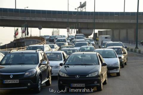 وضعیت ترافیكی معابر بزرگراهی تهران در آغازین روز هفته