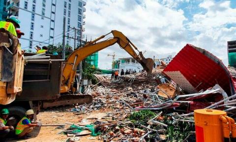 فروریختن ساختمان نیمه كاره در كامبوج