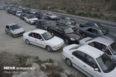 ترافیك سنگین درمحور چالوس، ترافیك نیمه سنگین در آزادراه تهران_كرج